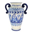 Bình Hoa Hai Quai Bát Tràng Vẽ Tay Hoa Văn Men Lam Cao Cấp - VN-BD125FE10-08
