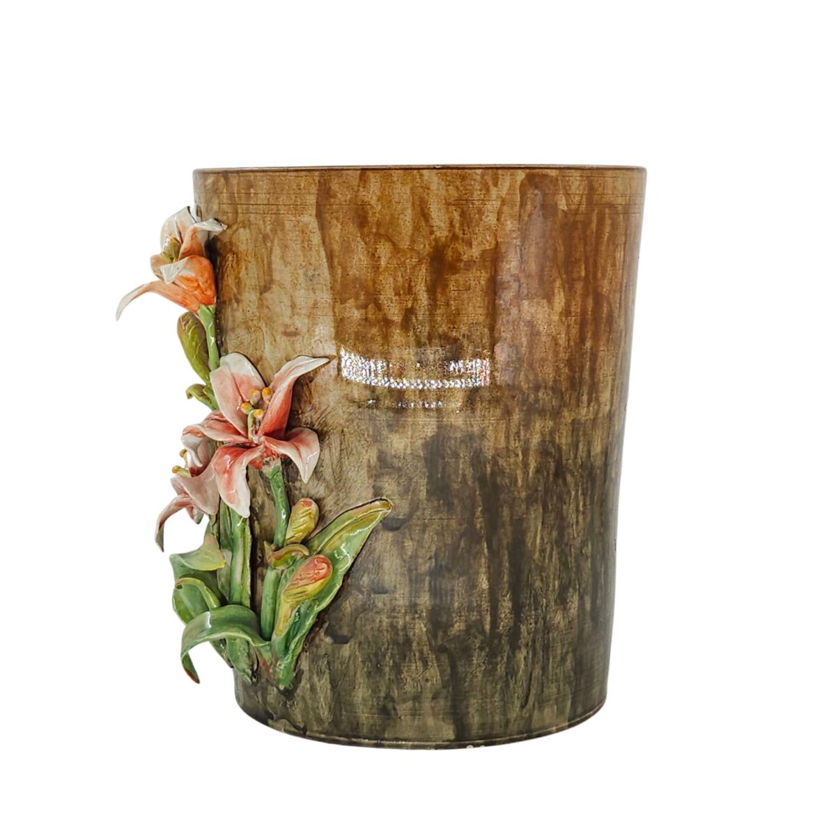 Bình Hoa Bát Tràng Đắp Nổi Hoa Ly Men Bóng Đặc Biệt – TH-BD124SE16-52 - Hình ảnh 2