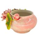 Ang Sen Bé Bát Tràng Đắp Nổi Hoa Sen Hồng Đỏ Men Bóng Đặc Biệt - TV-BD125MR07-141