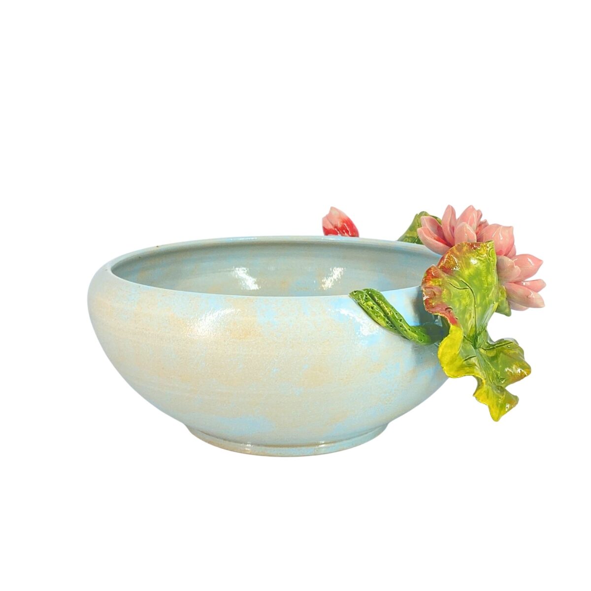 Ang Sen To Bát Tràng Đắp Nổi Hoa Sen Hồng Đỏ Men Bóng Đặc Biệt - TV-BD125MR07-106 - Ảnh 2