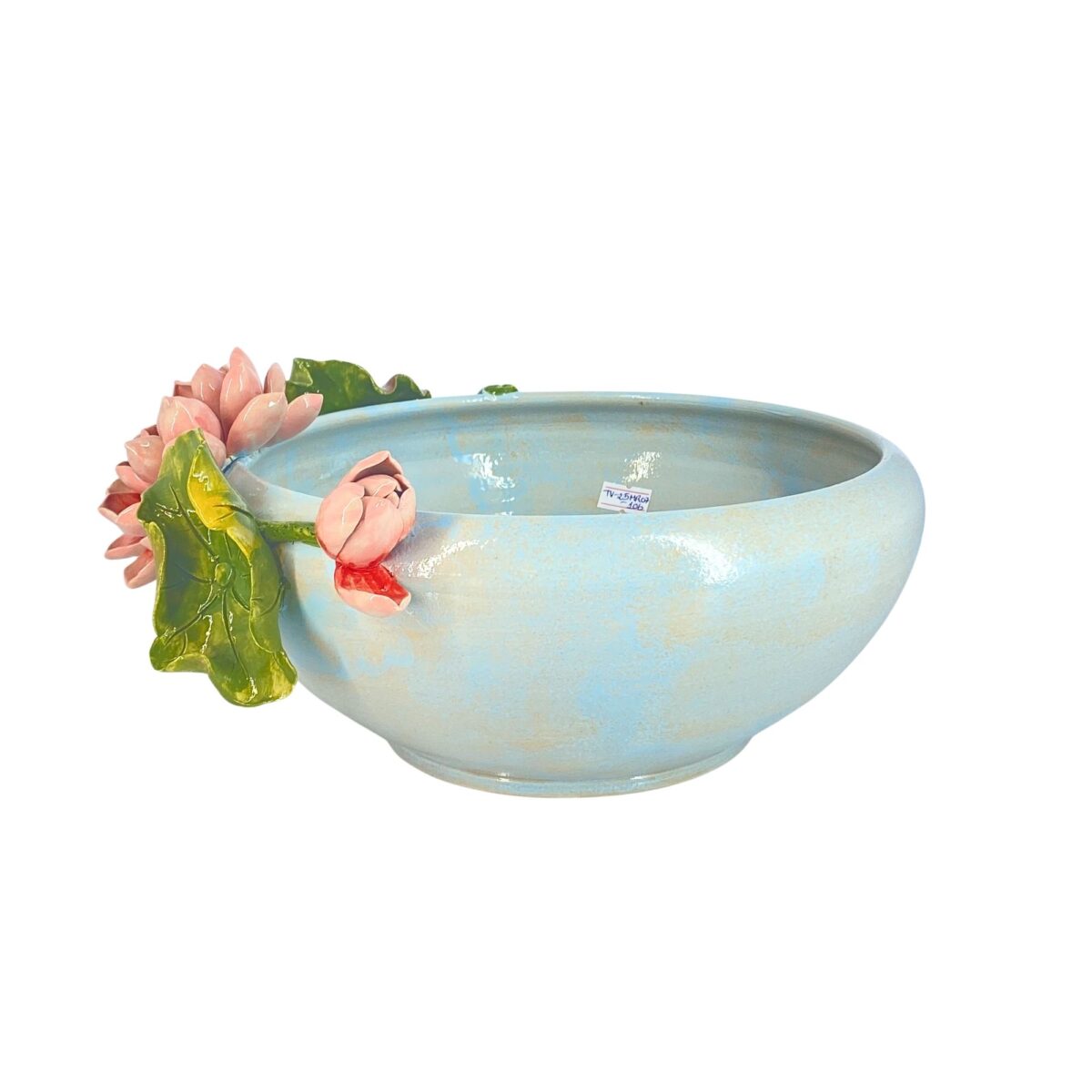 Ang Sen To Bát Tràng Đắp Nổi Hoa Sen Hồng Đỏ Men Bóng Đặc Biệt - TV-BD125MR07-106 - Ảnh 4