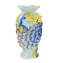 Bình Hoa Bát Tràng Đắp Nổi Công Hoa Men Bóng Đặc Biệt - TV-BD125MR07-51