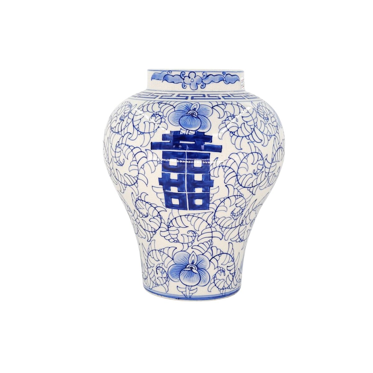 Bình Hoa Bát Tràng Vẽ Họa Tiết Cổ Điển Và Chữ Song Hỷ Men Lam Cao Cấp - VN-BD125MY22-85