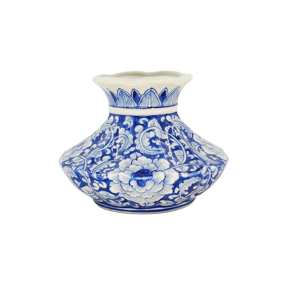 Bình Hoa Bát Tràng Vẽ Tay Hoa Phù Dung Men Lam Cao Cấp - VN-BD125FE27-92