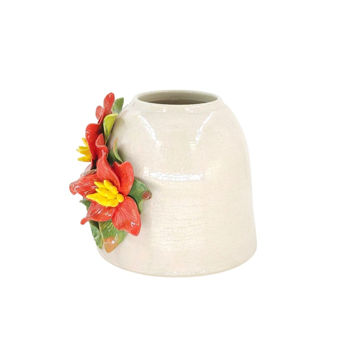 Bình Hoa Dáng Chuông Nhỏ Bát Tràng Đắp Nổi Hoa Trạng Nguyên Men Bóng Đặc Biệt – TV-BD125MR07-27 - Ảnh 5