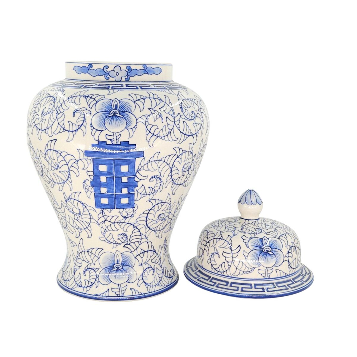 Chóe Trung Bát Tràng Vẽ Tay Hoa Văn Có Chữ Hỷ Men Lam Cao Cấp - VN-BD125MY22-13 - Ảnh 2
