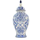 Chóe Trung Cao Bát Tràng Vẽ Tay Họa Tiết DIOR Men Lam Cao Cấp - VN-BD125FE27-37