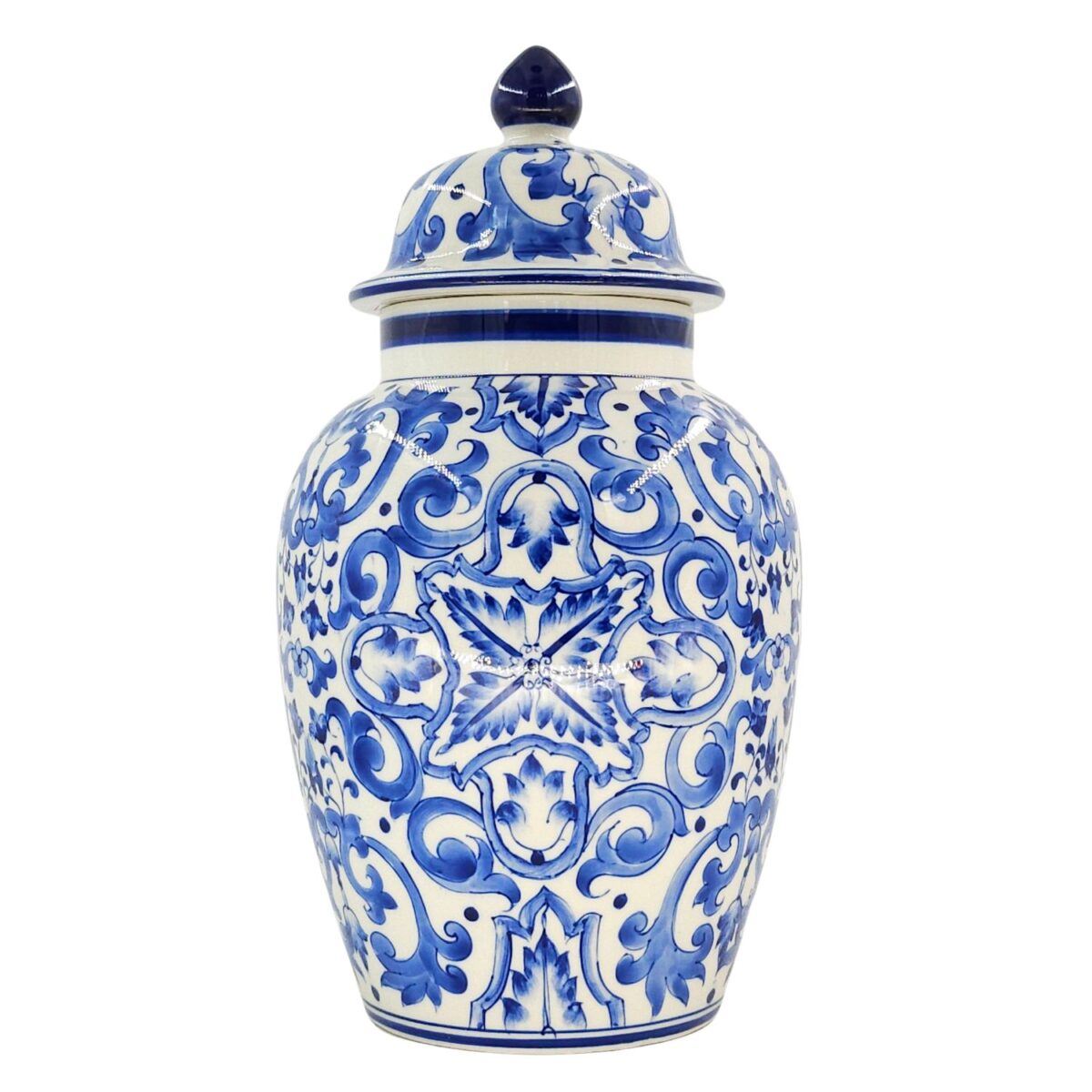 Hủ Bát Tràng Vẽ Tay Họa Tiết DIOR Men Lam Cao Cấp - VN-BD125FE27-36