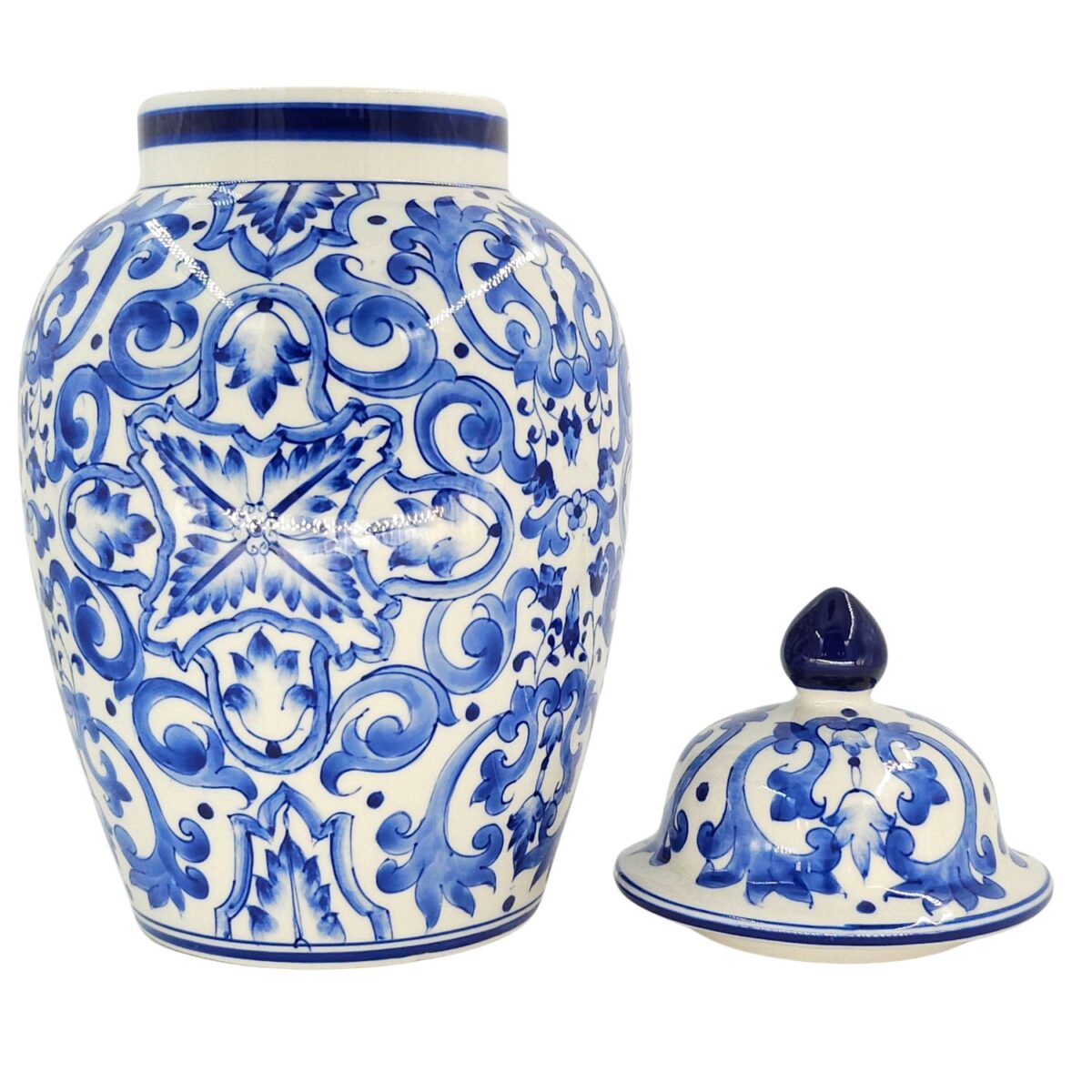 Hủ Bát Tràng Vẽ Tay Họa Tiết DIOR Men Lam Cao Cấp - VN-BD125FE27-36 - Ảnh 4