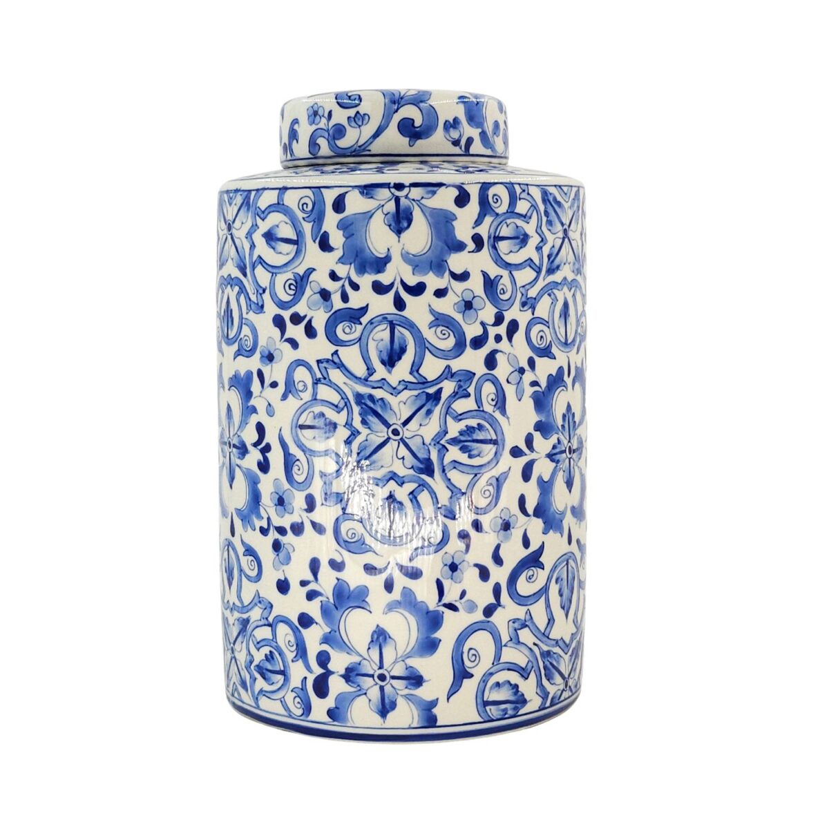 Hủ Bát Tràng Vẽ Tay Họa Tiết DIOR Men Lam Cao Cấp - VN-BD125FE27-59