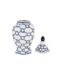 Hủ Bát Tràng Vẽ Tay Họa Tiết Hình Tròn Men Lam Cao Cấp - VN-BD125FE27-74
