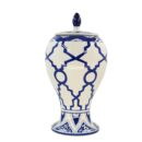 Hủ Bát Tràng Vẽ Tay Họa Tiết KARO Men Lam Cao Cấp - VN-BD125FE27-07