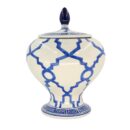 Hủ Bát Tràng Vẽ Tay Họa Tiết KARO Men Lam Cao Cấp - VN-BD125FE27-26