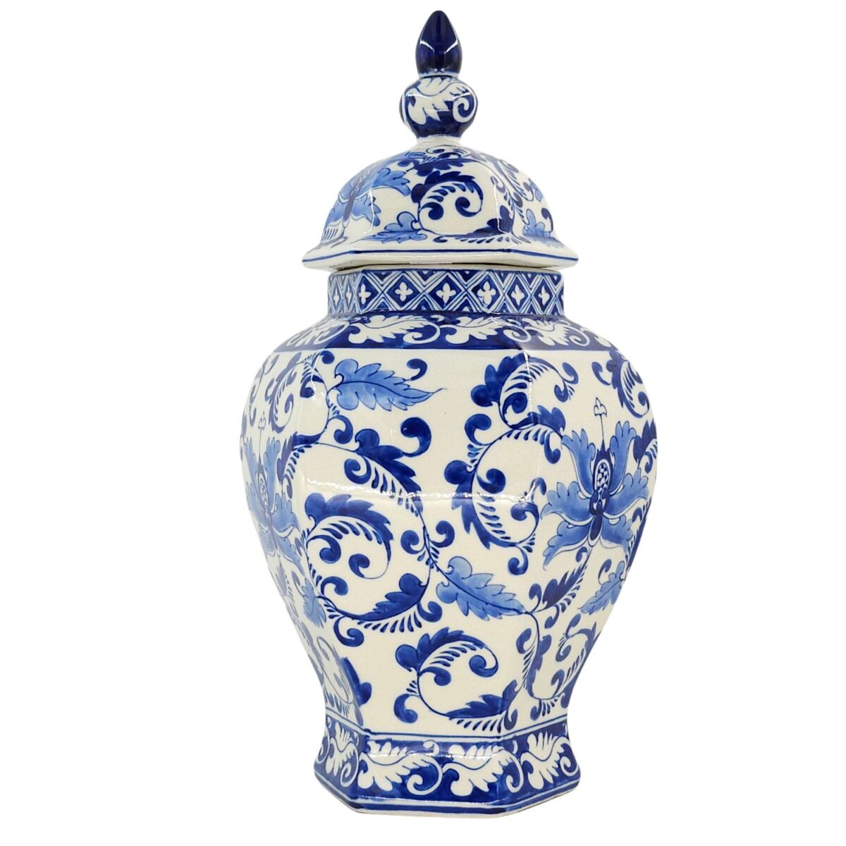 Hủ Bát Tràng Vẽ Tay Hoa Văn Men Lam Cao Cấp - VN-BD125FE27-81 - Ảnh 2