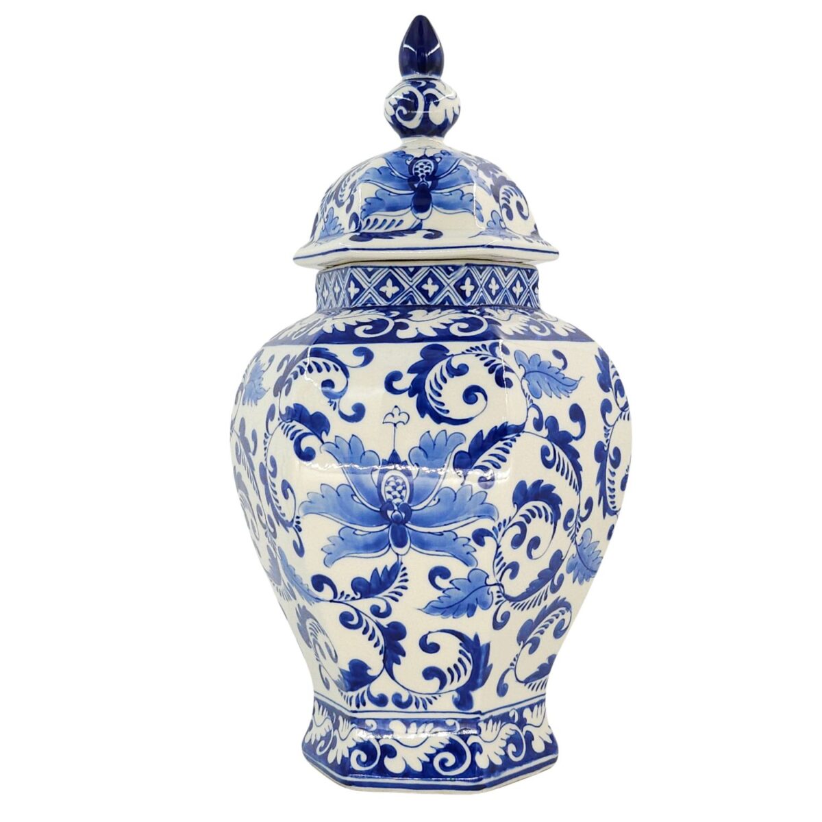 Hủ Bát Tràng Vẽ Tay Hoa Văn Men Lam Cao Cấp - VN-BD125FE27-81