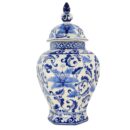 Hủ Bát Tràng Vẽ Tay Hoa Văn Men Lam Cao Cấp - VN-BD125FE27-81