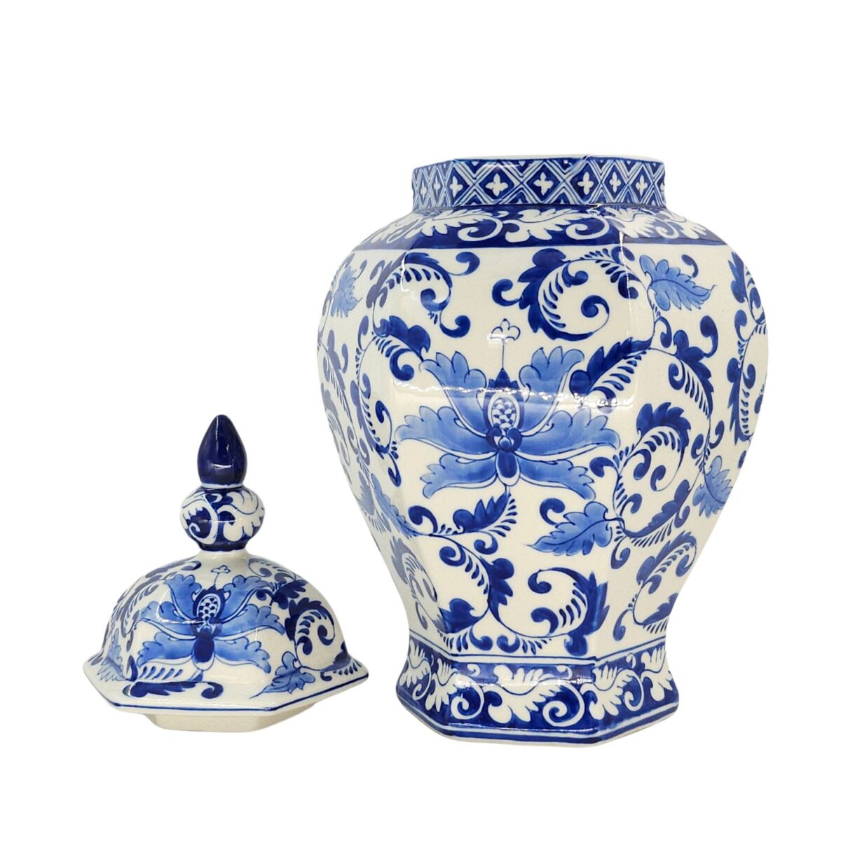 Hủ Bát Tràng Vẽ Tay Hoa Văn Men Lam Cao Cấp - VN-BD125FE27-81 - Ảnh 4