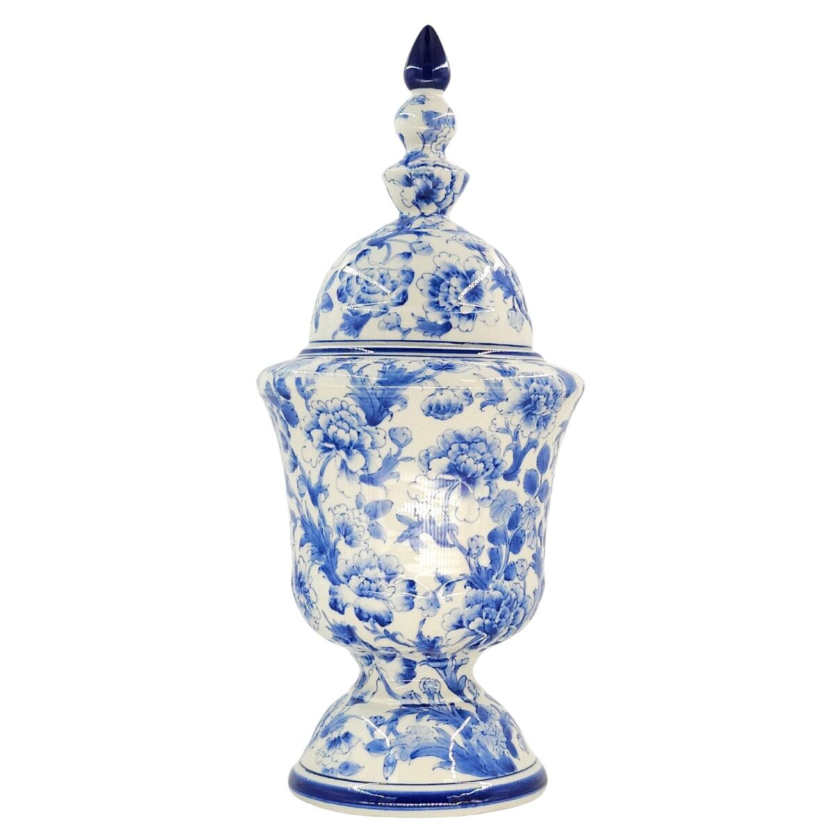 Hủ Bát Tràng Vẽ Tay Họa Văn Men Lam Cao Cấp - VN-BD125FE27-95 - Ảnh 2