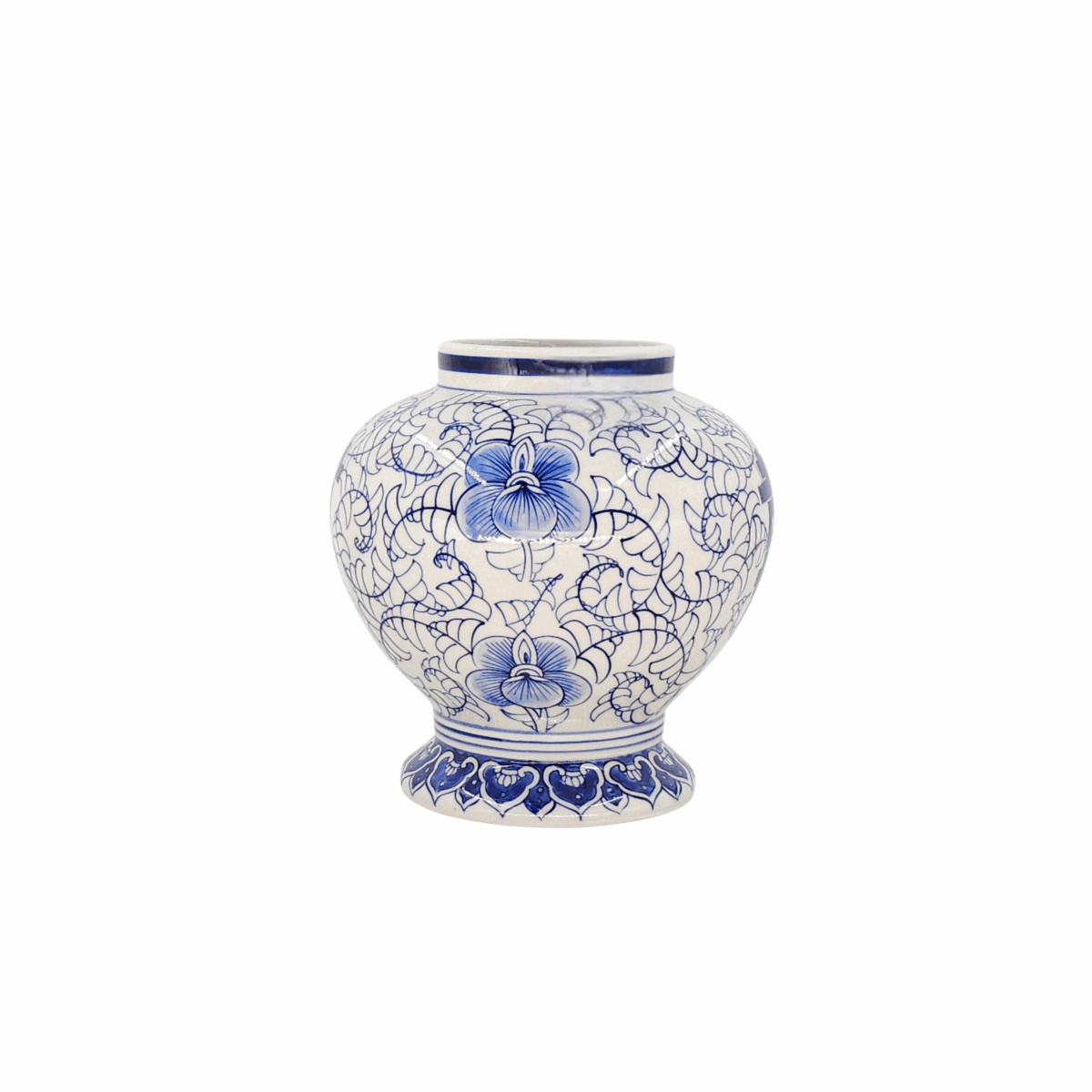 Hủ Bát Tràng Vẽ Tay Hoa Văn Men Lam Cao Cấp - VN-BD125MY22-78 - Ảnh 3