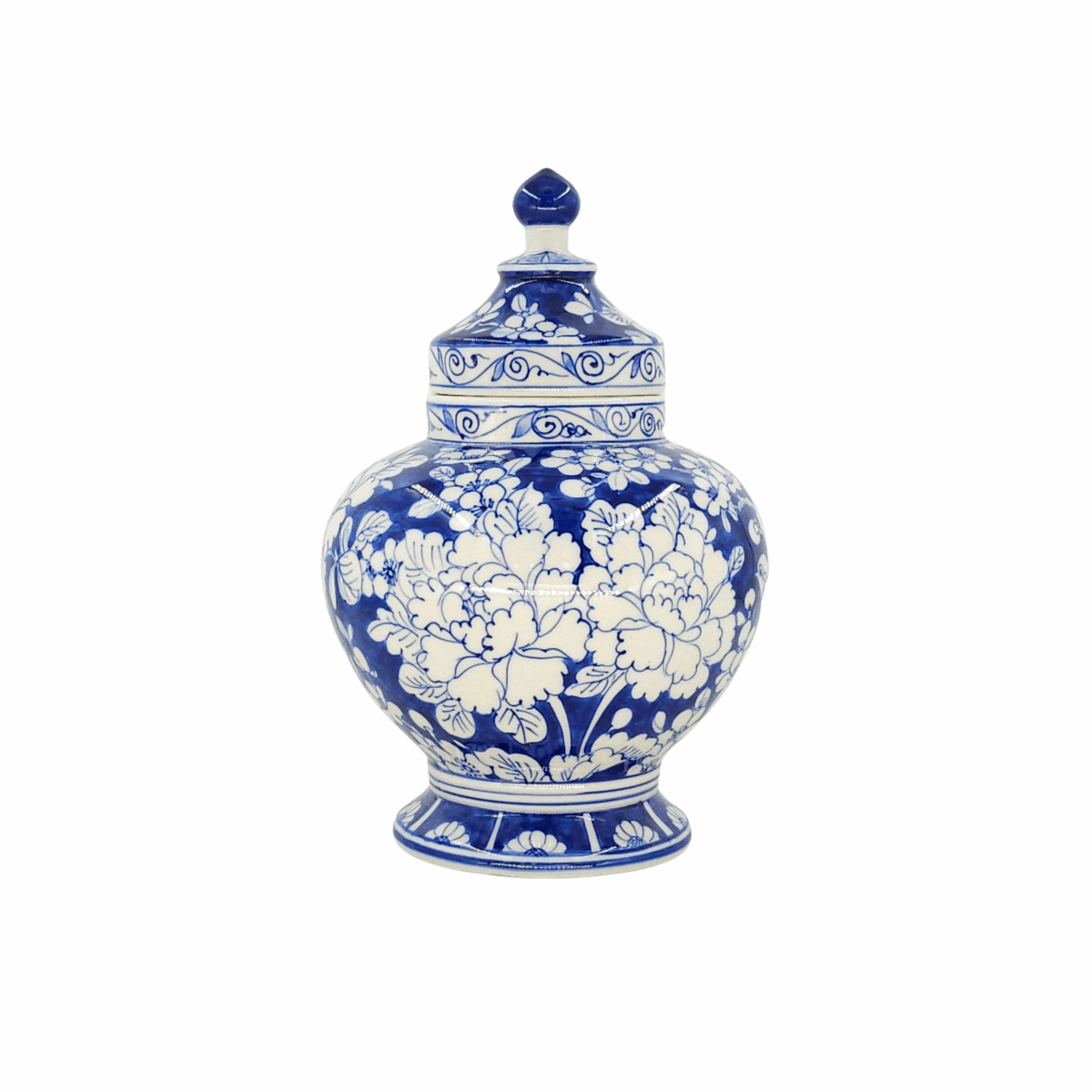 Hủ Bát Tràng Vẽ Tay Hoa Văn Men Lam Cao Cấp - VN-BD125MY22-80 - Ảnh 3