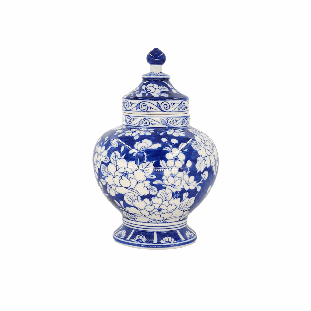 Hủ Bát Tràng Vẽ Tay Hoa Văn Men Lam Cao Cấp - VN-BD125MY22-80