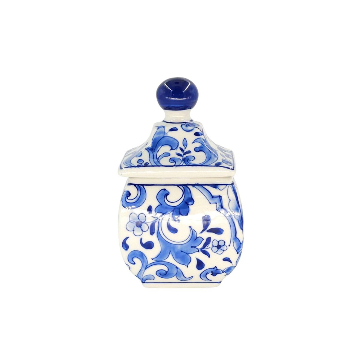 Hủ Bé Bát Tràng Vẽ Tay Họa Tiết DIOR Men Lam Cao Cấp - VN-BD125FE27-55