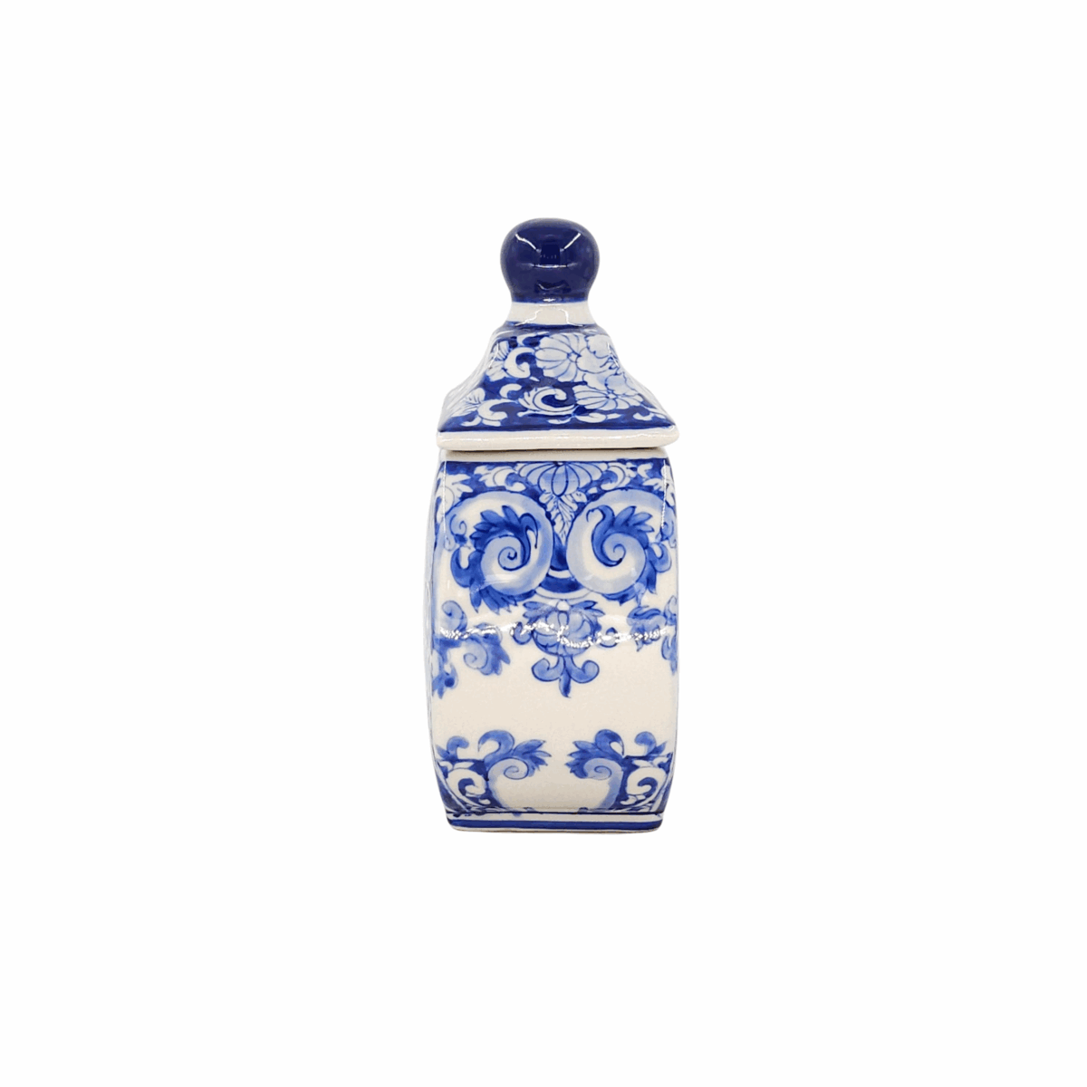 Hủ Dẹp Bát Tràng Vẽ Tay Hoa Văn Men Lam Cao Cấp - VN-BD125MY22-102 - Ảnh 2
