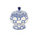 Hủ Nhỏ Bát Tràng Vẽ Tay Họa Tiết Hình Tròn Men Lam Cao Cấp - VN-BD125FE27-90
