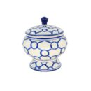 Hủ Nhỏ Bát Tràng Vẽ Tay Họa Tiết Hình Tròn Men Lam Cao Cấp - VN-BD125FE27-90