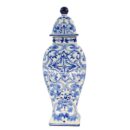 Hủ Trung Cao Bát Tràng Vẽ Tay Họa Tiết DIOR Men Lam Cao Cấp - VN-BD125FE27-58