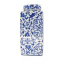 Hủ Vuông Cao Bát Tràng Vẽ Tay Họa Tiết DIOR Men Lam Cao Cấp - VN-BD125FE27-60